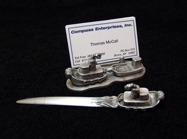 Tugboat Desk Set (Business Card Holder & Letter Opener)