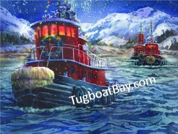 “Tugboat Load” Christmas Card #1