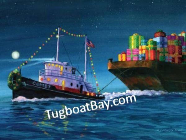 “Barge full of Blessings” Tugboat Holiday Card #2