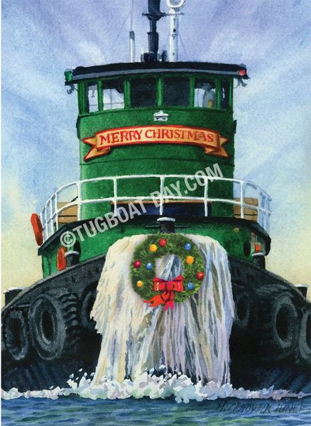 “Merry Christmas” Tugboat card #7