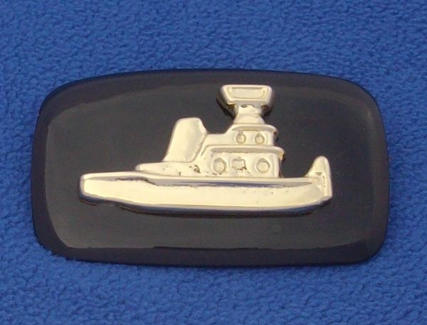 Columbia River Buckle on flat black(Tugboat Towboat Belt Buckle)