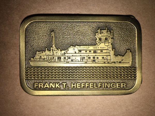 Towboat Belt Buckle m/v Frank T. Heffelfinger Peavey / Canal Barge Lines