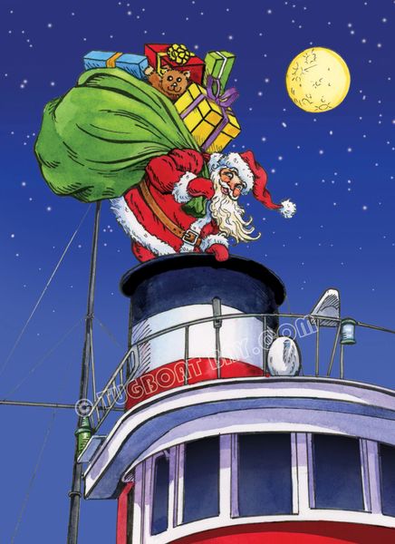 Santa's Tugboat Visit card #10
