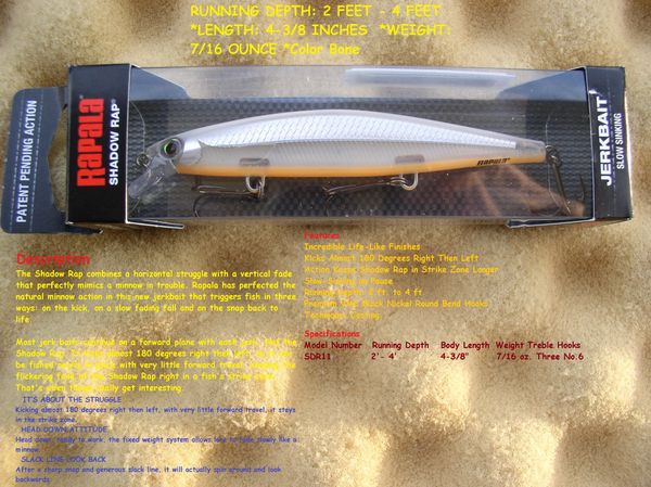 Rapala Shadow Rap Sdr11 Bn Bone Jerkbait 7 16 Oz X 2 4 Feet Depth Eatfish97landoflures