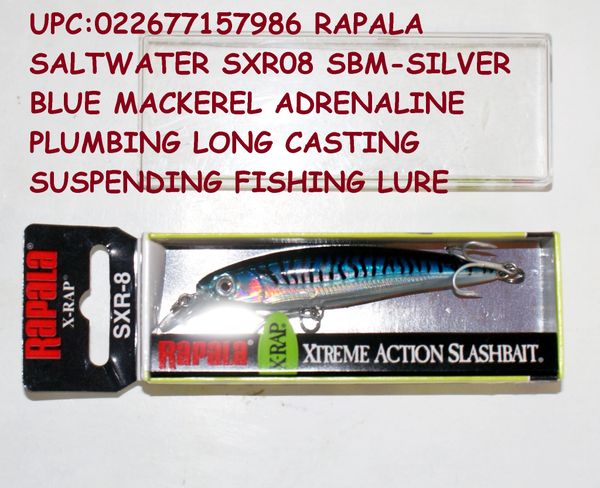 Rapala X-Rap Saltwater SXR12-SBM Silver Blue Mackerel Suspending Slashbait Lure Rapala X-Rap Saltwater SXR12-SBM Silver Blue Mackerel Suspending Slashbait Lure