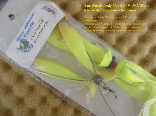 Blue Water Candy 20 inch Umbrella with 4 oz Parachute Rig 
