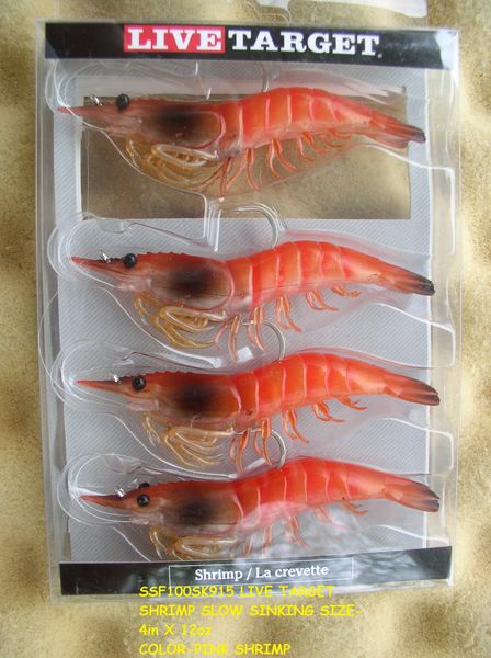 Live Target SSJ85SK915 Soft Köder Shrimp 3.5 Zoll Pink 2853