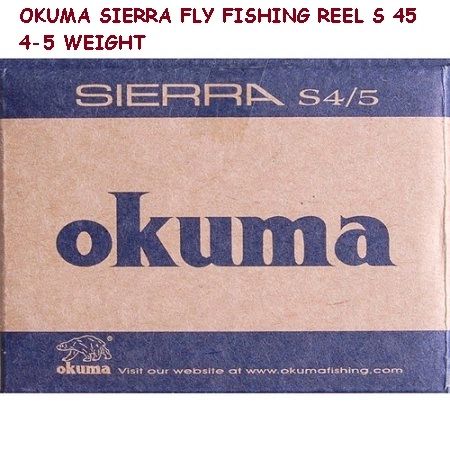 OKUMA SIERRA S4/5 DIECAST ALUMINUM FLY REEL, 4/5 WT. BLACK