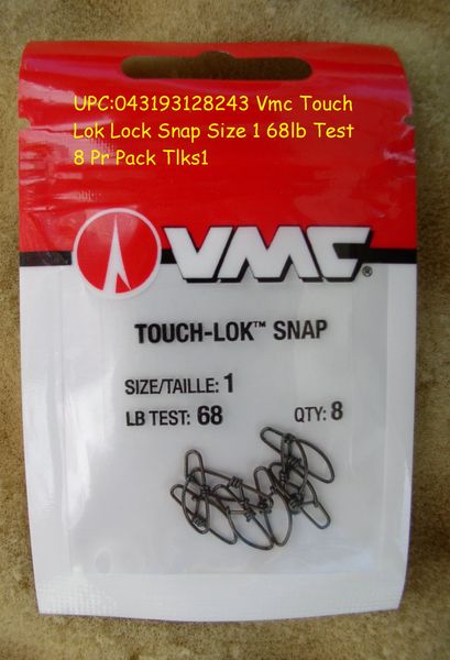 VMC TLKS-1 Touch-Lok Snap Size 1-68lb Test Pack of 8 Black Nickel Snaps