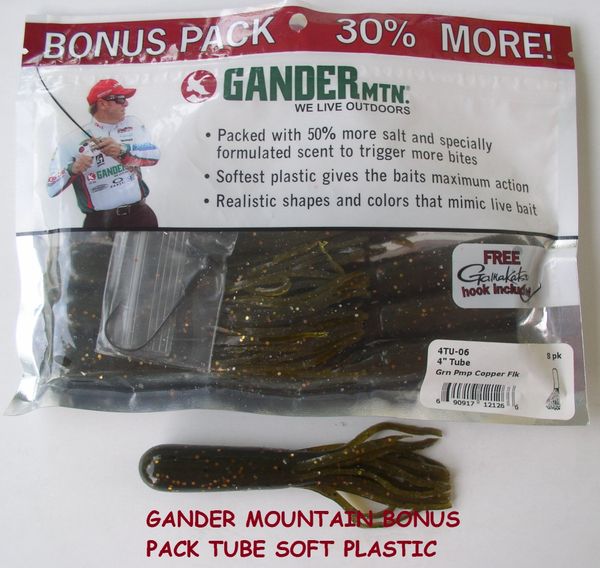 GANDER MOUNTAIN BONUS PACK TUBE SOFT PLASTIC