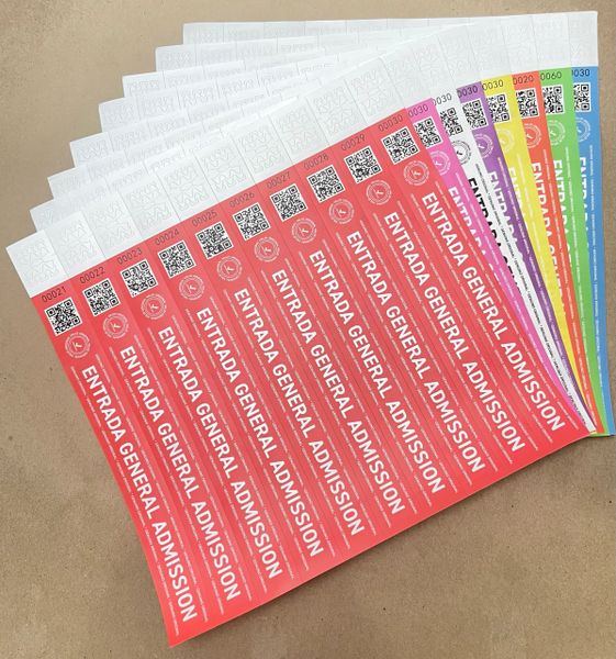 General admission wristbands