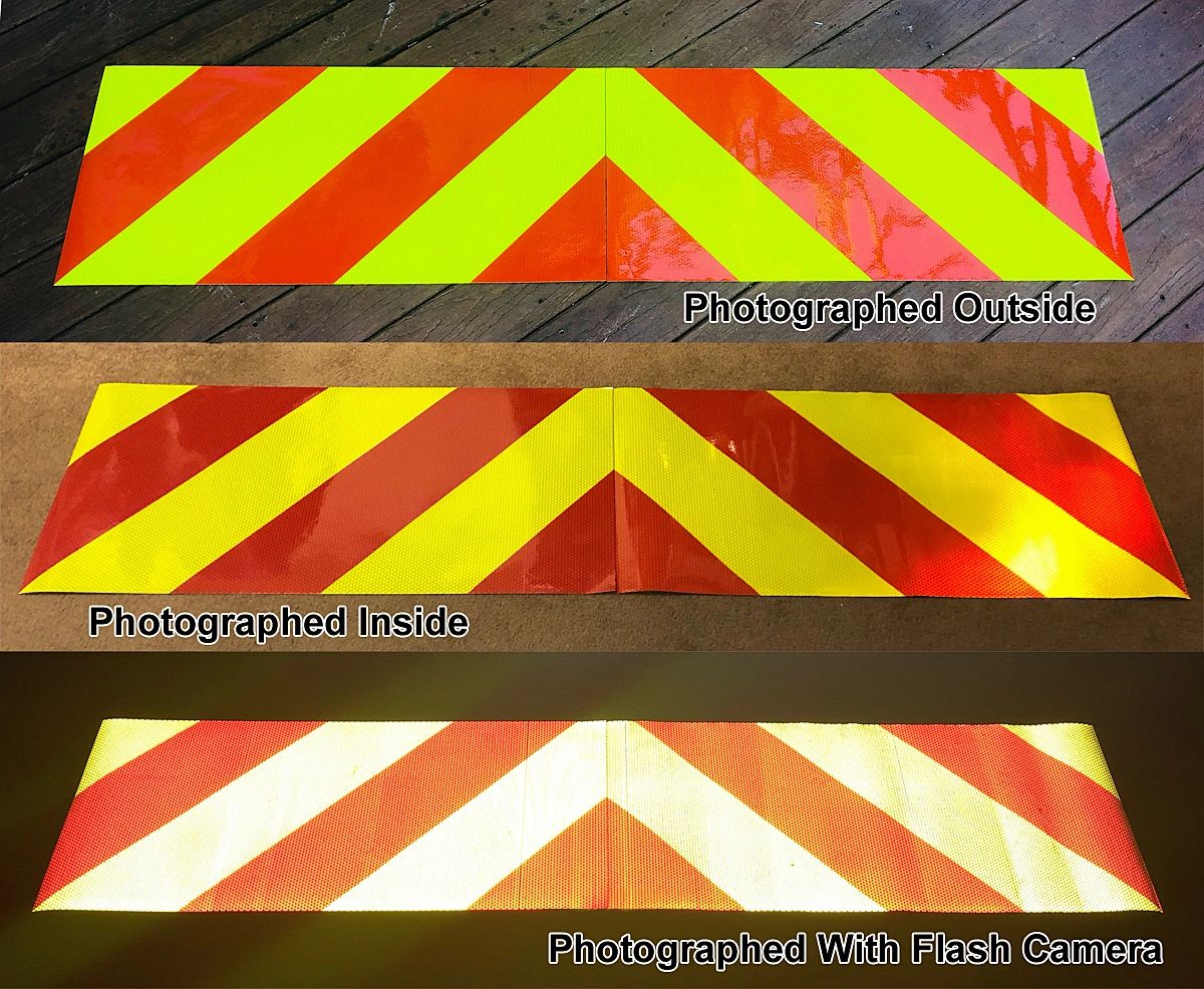 HIGH QUALITY RED/YELLOW CHEVRON REFLECTIVE TAPE 50MM WIDTH 7 LENGTHS 
