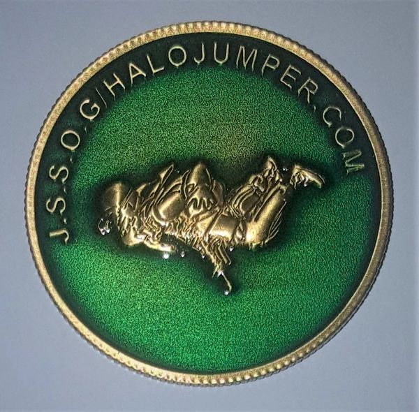 J.S.S.O.G / Halojumper.com Challenge Coin Emerald Green