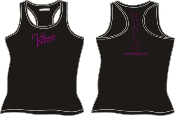 HALO "Vixen" Ladies Razerback Tank Top - Black