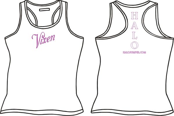 HALO "Vixen" Ladies Razerback Tank Top - White