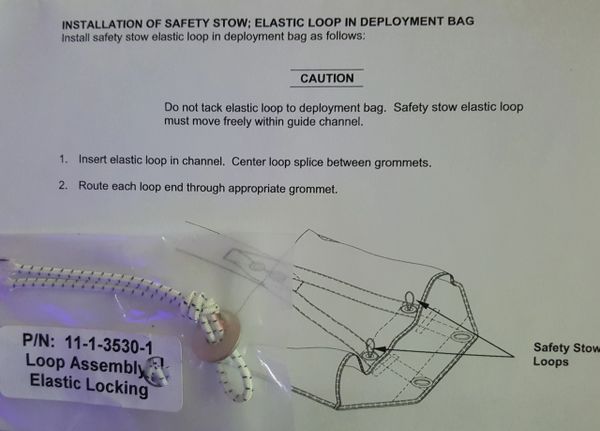 New - Safety Stow Loops ( Elastic Loop Assembly ) for MC-4 / MC-5 RESERVE D-Bag.