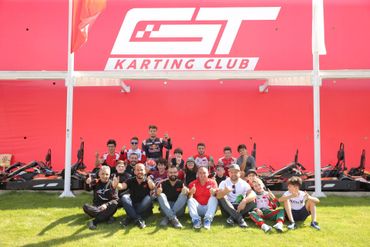 Group picture on the grass with Abdo Fghali after Rotax racing day.