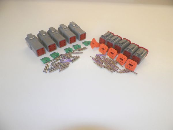 5 sets GRAY Deutsch DT 6-Pin Connectors 16-18 ga AWG Solid Contacts