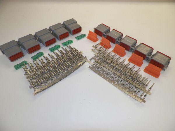 5 sets GRAY Deutsch DT 12-Pin Connectors 16-18 ga AWG Stamped Contacts
