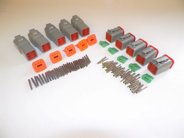 5 sets GRAY Deutsch DT 6-Pin Connectors 14-16-18 ga AWG Solid Contacts