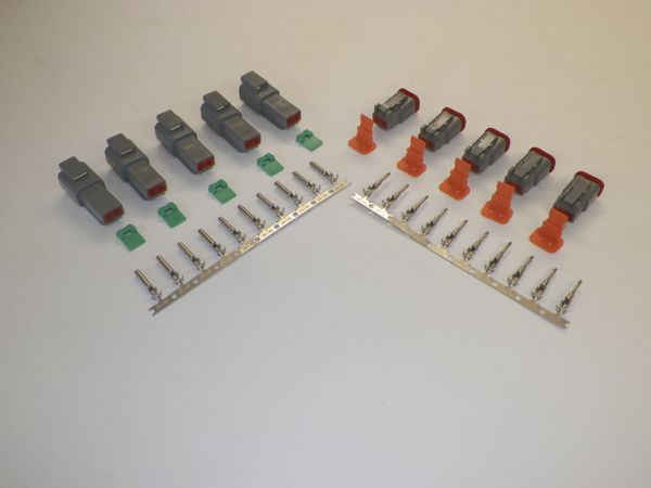 5 sets GRAY Deutsch DT 2-Pin Connectors 14-16 ga AWG Stamped Contacts