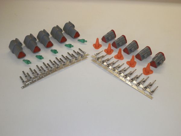 5 sets GRAY Deutsch DT 4-Pin Connectors 16-18 ga AWG Stamped Contacts 