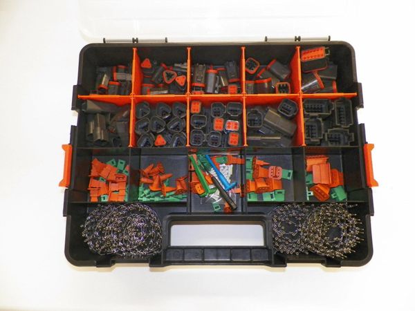 518 PC BLACK DEUTSCH DT CONNECTOR KIT STAMPED CONTACTS + REMOVAL TOOLS
