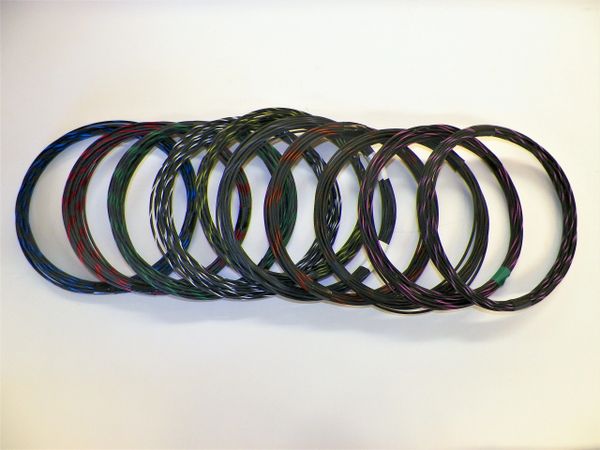 BLACK hi temp automotive 20 gauge TXL wire + 10 STRIPED color wiring options