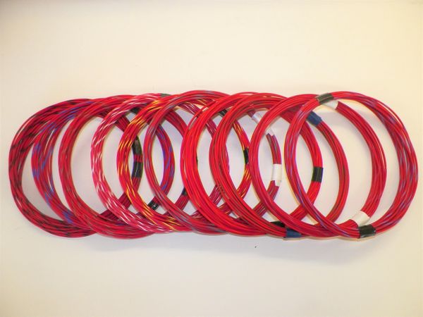 RED hi temp automotive 20 gauge TXL wire + 10 STRIPED color wiring options