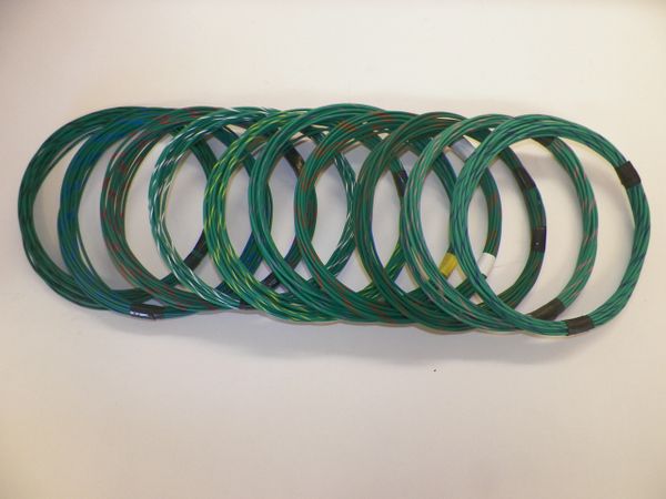 GREEN hi temp automotive 20 gauge TXL wire + 10 STRIPED color wiring options