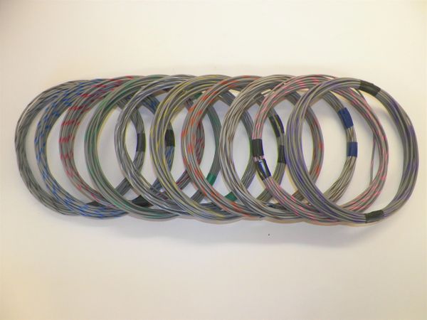 GRAY hi temp automotive 20 gauge TXL wire + 10 STRIPED color wiring options