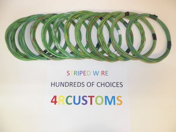 LIGHT GREEN 18 gauge GXL wire - with stripe color and length options