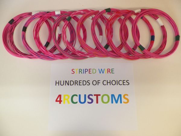 PINK 18 gauge GXL wire - with stripe color and length options