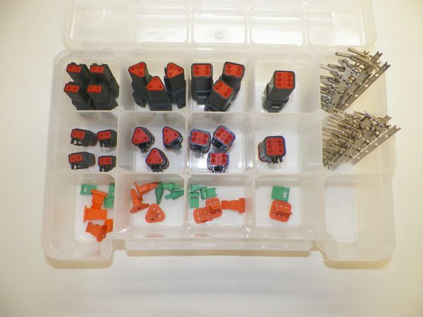 116 PC BLACK DEUTSCH DT CONNECTOR KIT STAMPED CONTACTS + REMOVAL TOOLS