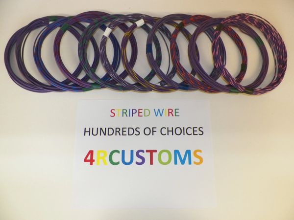 VIOLET 18 gauge GXL wire - with stripe color and length options
