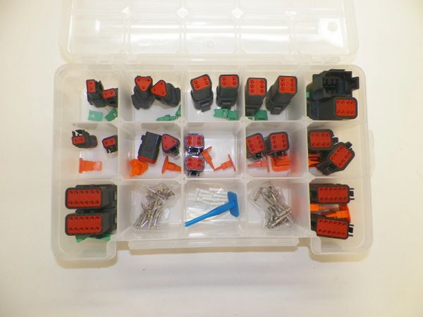 209 PC BLACK DEUTSCH DT CONNECTOR KIT SOLID CONTACTS + REMOVAL TOOLS