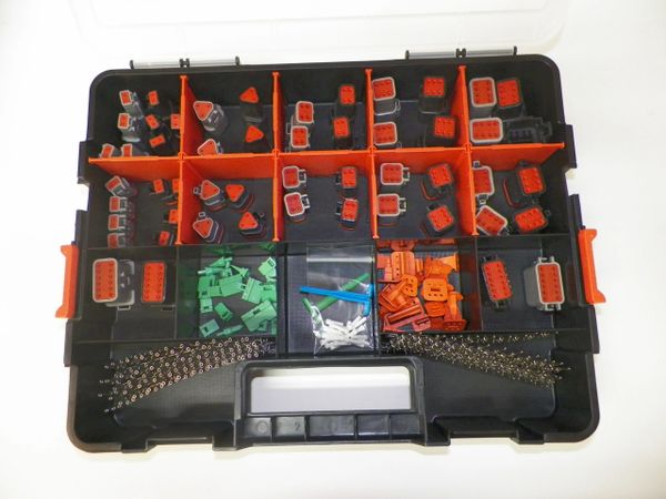 358 PC BLACK AND GRAY DEUTSCH DT CONNECTOR KIT STAMPED CONTACTS + REMOVAL TOOLS