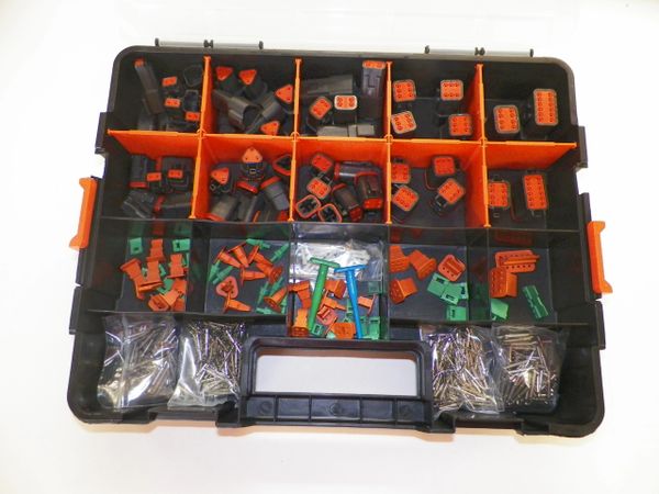 678 PC BLACK DEUTSCH DT CONNECTOR KIT SOLID CONTACTS + REMOVAL TOOLS