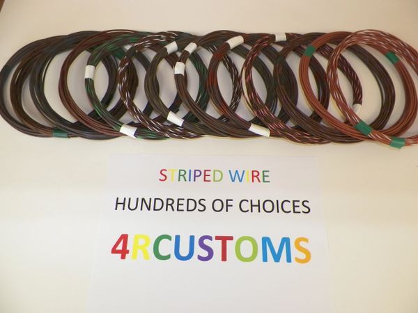 BROWN 16 gauge GXL wire - with stripe color and length options