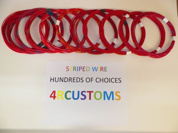 RED 16 gauge GXL wire - with stripe color and length options