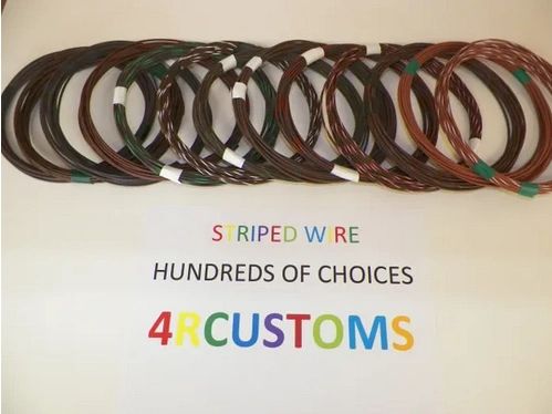 BROWN 18 gauge GXL wire - with stripe color and length options