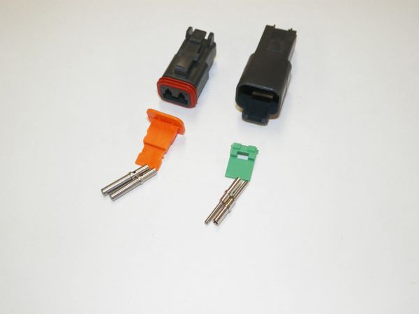 2X BLACK DEUTSCH DT SERIES CONNECTORS SET 16-18-20 WITH SOLID TERMINALS