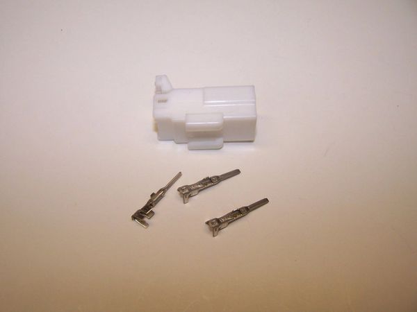 1 Harley 3x White OEM Amp/Tyco Multi-lock FEMALE conector+terminals