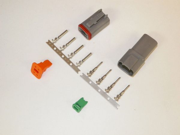 4X Gray Deutsch DT Series Connector Set 14-16-18 STAMPED Nickel Terminals