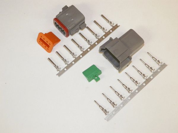 8X Gray Deutsch DT Series Connector Set 14-16-18 STAMPED Nickel Terminals