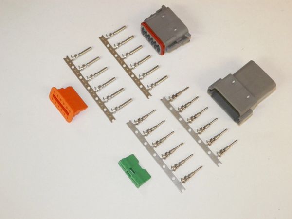 12X Gray Deutsch DT Series Connector Set 14-16-18 STAMPED Nickel Terminals