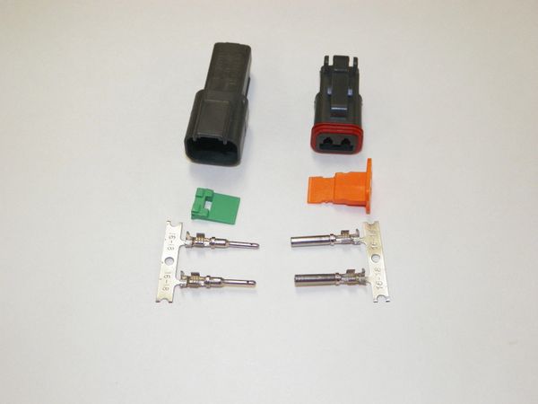 2X Black Deutch DT Series Connector Set 16-18-20 STAMPED Nickel Terminals