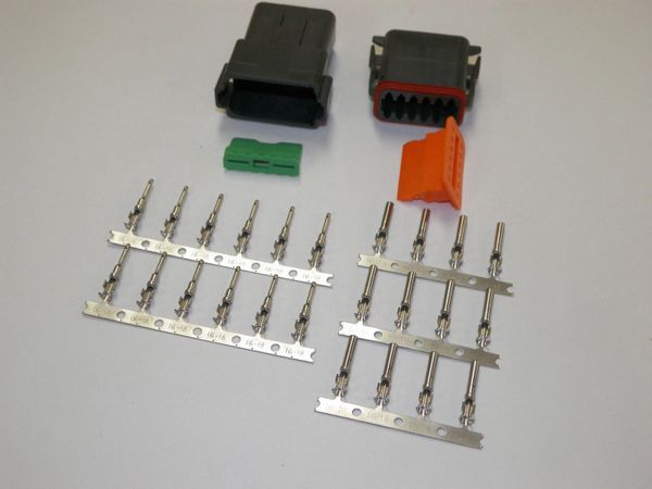 12X Black Deutch DT Series Connector Set 16-18-20 STAMPED Nickel Terminals