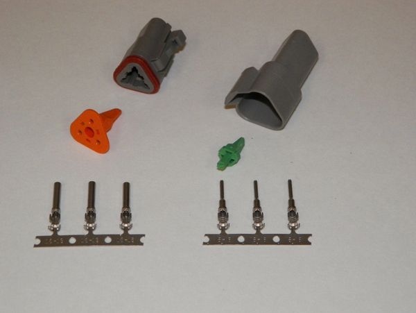 3X Gray Deutch DT Series Connector Set 16-18-20 STAMPED Nickel Terminals