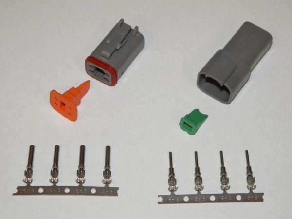 4X Gray Deutch DT Series Connector Set 16-18-20 STAMPED Nickel Terminals